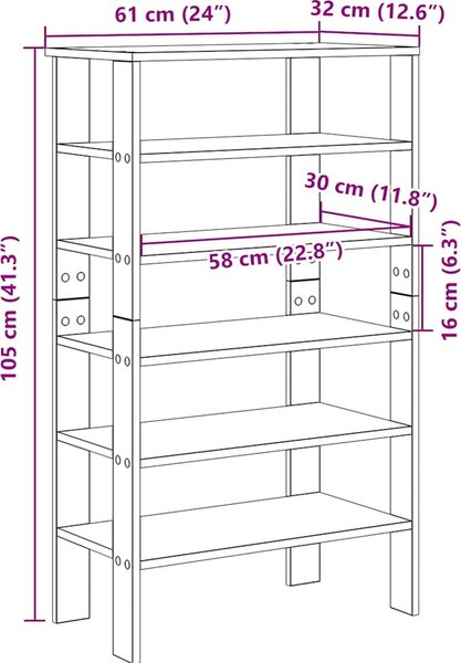 VidaXL Botník 61x32x105 cm kompozitní dřevo [859862] Barva: šedá sonoma