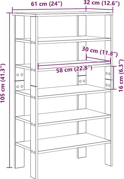 VidaXL Botník 61x32x105 cm kompozitní dřevo [859862] Barva: šedá sonoma