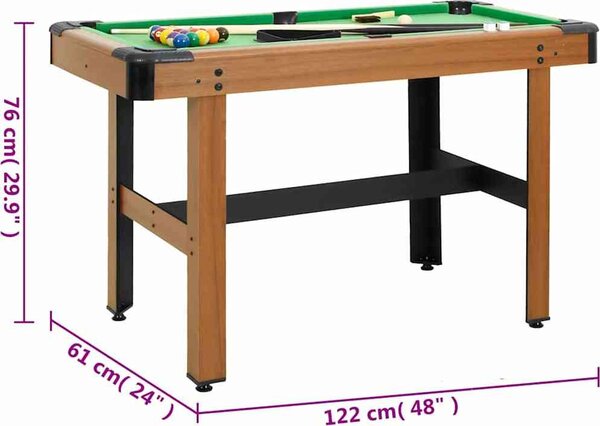 VidaXL Kulečníkový stůl 122 x 61 x 76 cm hnědý [91948]