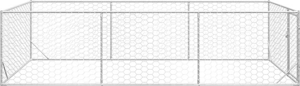 VidaXL Venkovní psí bouda s dveřmi 2x4x1 m pozinkovaná ocel [4105412]