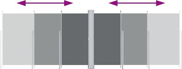 VidaXL Zatahovací boční markýza 220 x 600 cm [318016] Barva: Hnědá