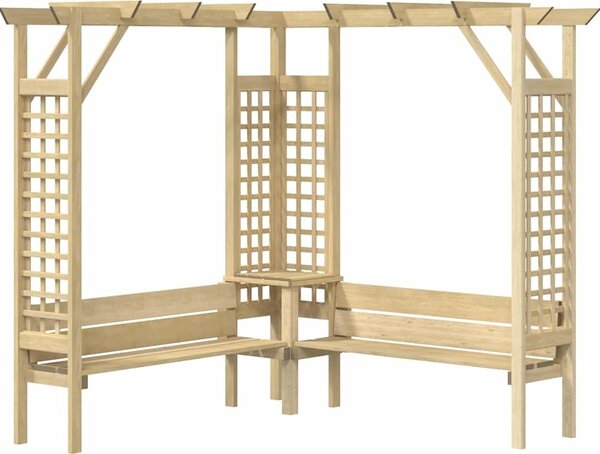 VidaXL Rohová pergola s lavicí impregnovaná borovice [44950]