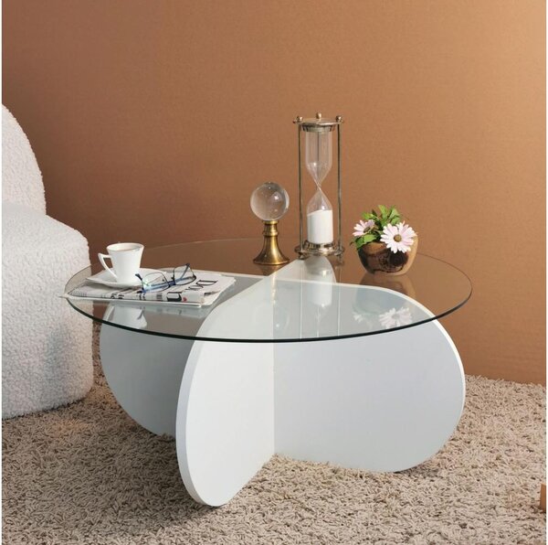 Konferenční stolek BUBBLE 75 cm bílá/čirá