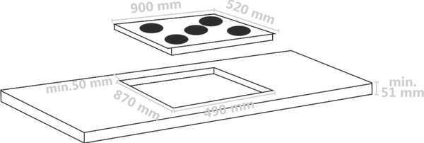 VidaXL Keramická varná deska s 5 hořáky dotykové ovládání 90 cm 8500 W [51441]