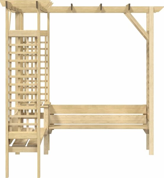 VidaXL Rohová pergola s lavicí impregnovaná borovice [44950]