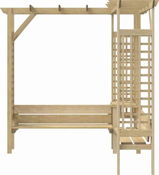 VidaXL Rohová pergola s lavicí impregnovaná borovice [44950]