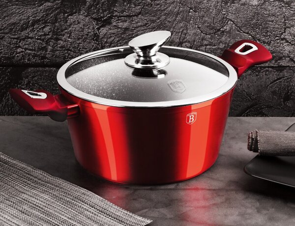 Kastrol s mramorovým povrchem a poklicí 20 cm Burgundy Metallic Line