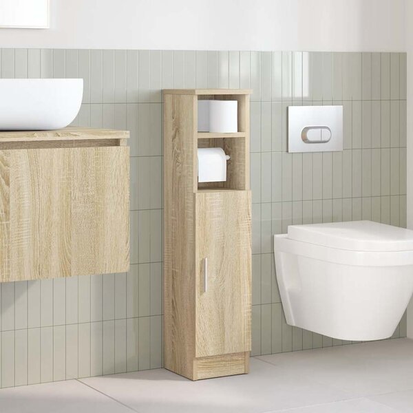 VidaXL Koupelnová skříňka s držákem rolí 20,5 x 22 x 90 cm [858505] Barva: Bílá