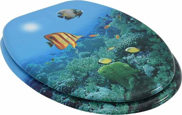 VidaXL WC sedátko s víkem MDF podmořský motiv [146909]