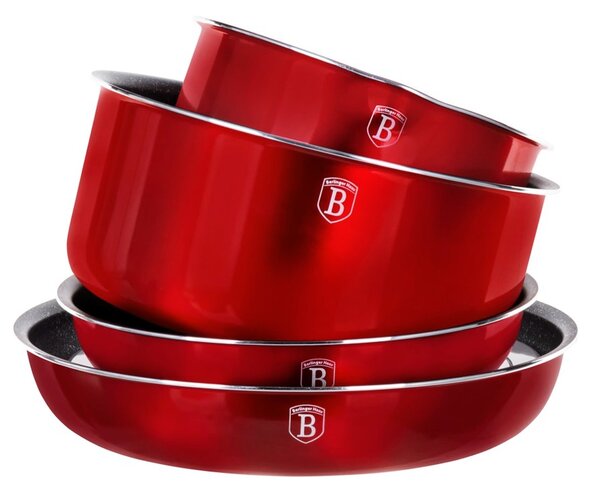 Sada nádobí s odnímatelnou rukojetí 9 ks Burgundy Metallic Line