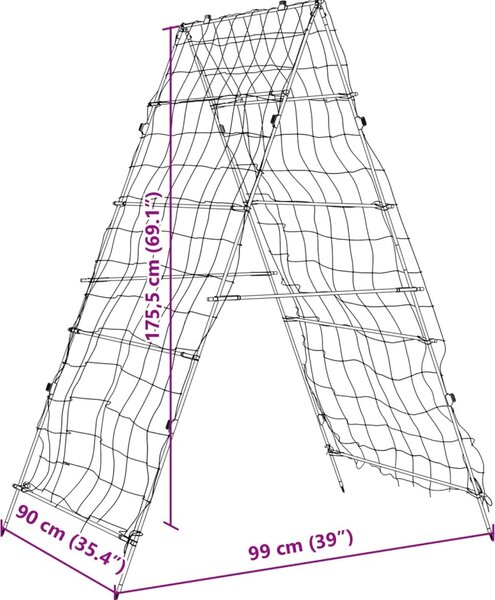 VidaXL Zahradní treláže pro popínavé rostliny 2 ks A rám ocel [3281497]