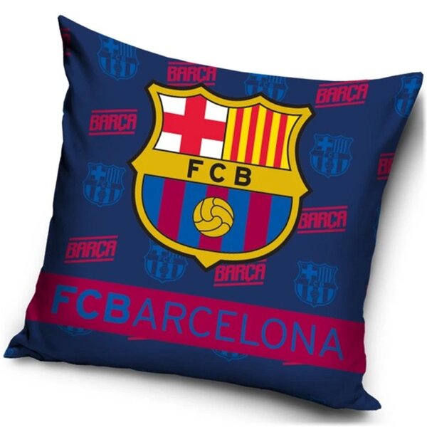 Velurový polštář FC Barcelona - motiv Força Barça | 40x40 cm