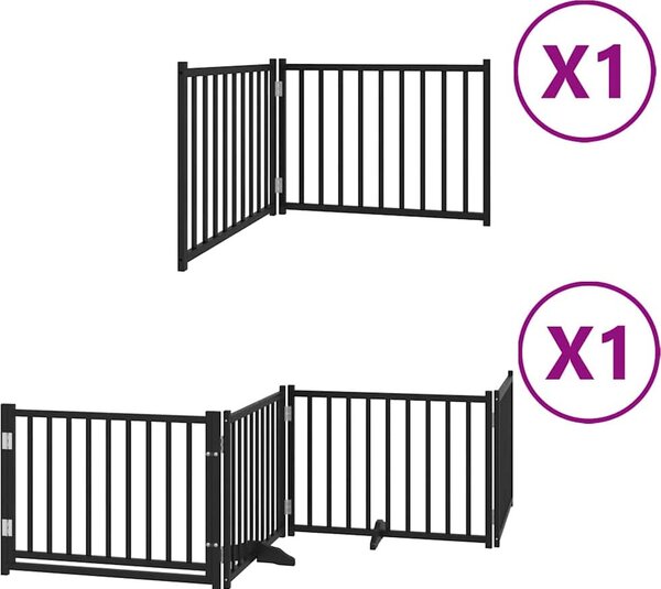 VidaXL Zábrana pro psy s dvířky skládací 6 panelů 480 cm topol [3155721] Barva: Přírodní