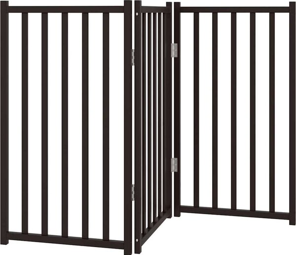 VidaXL Zábrana pro psy skládací 3 panely 150 cm masiv jedle [352270] Barva: Černá