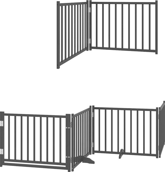 VidaXL Zábrana pro psy s dvířky skládací 6 panelů 480 cm topol [3155721] Barva: Přírodní