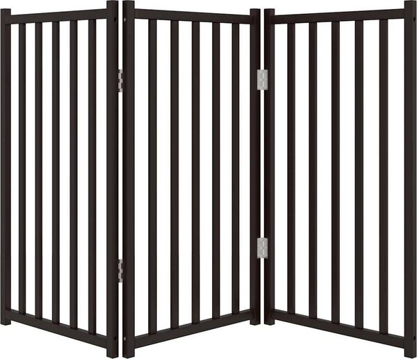 VidaXL Zábrana pro psy skládací 3 panely 150 cm masiv jedle [352270] Barva: Černá