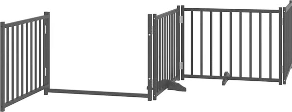 VidaXL Zábrana pro psy s dvířky skládací 6 panelů 480 cm topol [3155721] Barva: Přírodní
