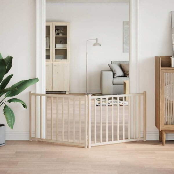 VidaXL Zábrana pro psy skládací 2 panely 160 cm masivní jedle [352272] Barva: Přírodní