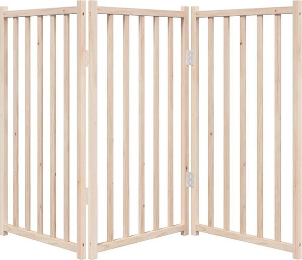 VidaXL Zábrana pro psy skládací 3 panely 150 cm masiv jedle [352270] Barva: Černá