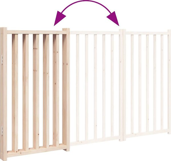 VidaXL Zábrana pro psy skládací 3 panely 150 cm masiv jedle [352270] Barva: Černá