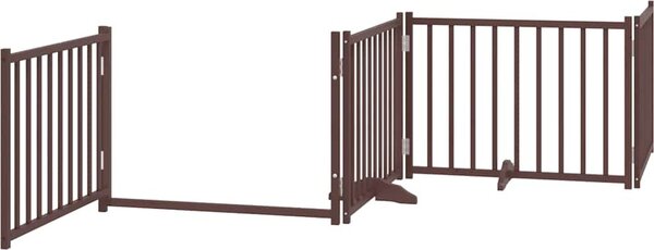 VidaXL Zábrana pro psy s dvířky skládací 4 panely 320 cm jedle [352281] Barva: Černá