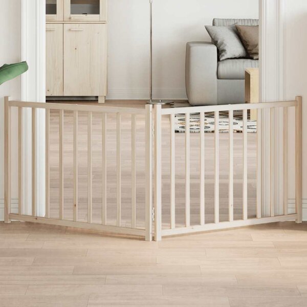 VidaXL Zábrana pro psy skládací 2 panely 160 cm masivní jedle [352272] Barva: Přírodní