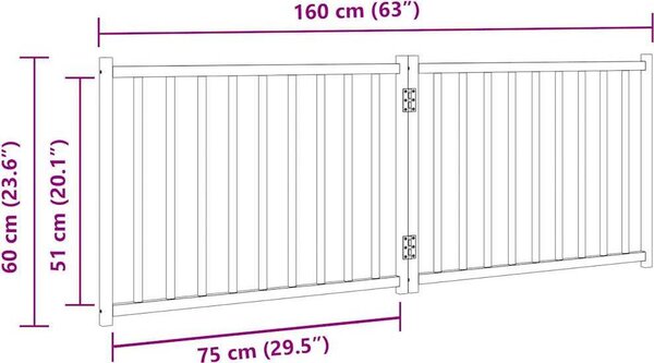 VidaXL Zábrana pro psy skládací 2 panely 160 cm masivní jedle [352272] Barva: Přírodní