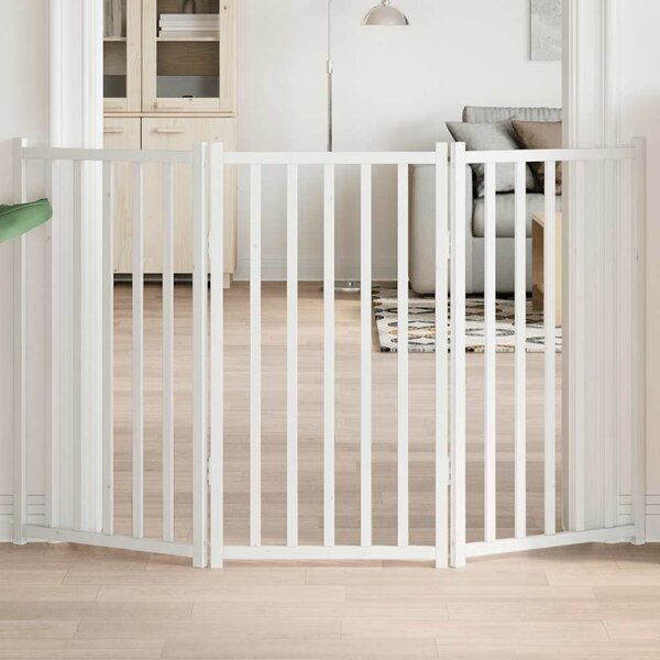 VidaXL Zábrana pro psy skládací 3 panely 150 cm masiv jedle [352270] Barva: Černá