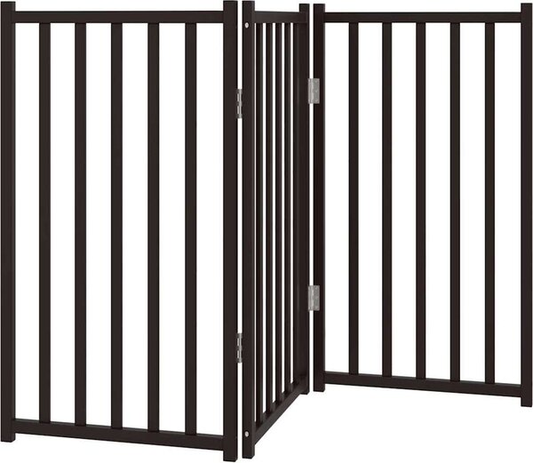 VidaXL Zábrana pro psy skládací 3 panely 150 cm masiv jedle [352270] Barva: Černá