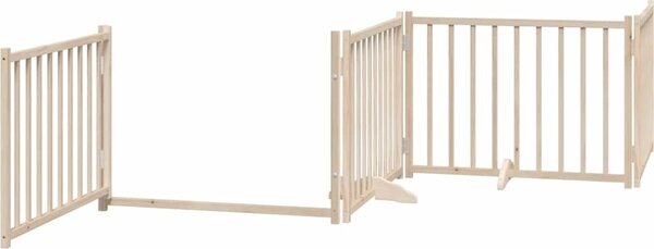 VidaXL Zábrana pro psy s dvířky skládací 6 panelů 480 cm topol [3155721] Barva: Přírodní