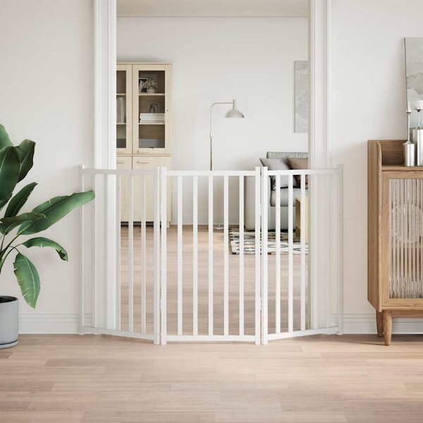VidaXL Zábrana pro psy skládací 3 panely 150 cm masiv jedle [352270] Barva: Černá