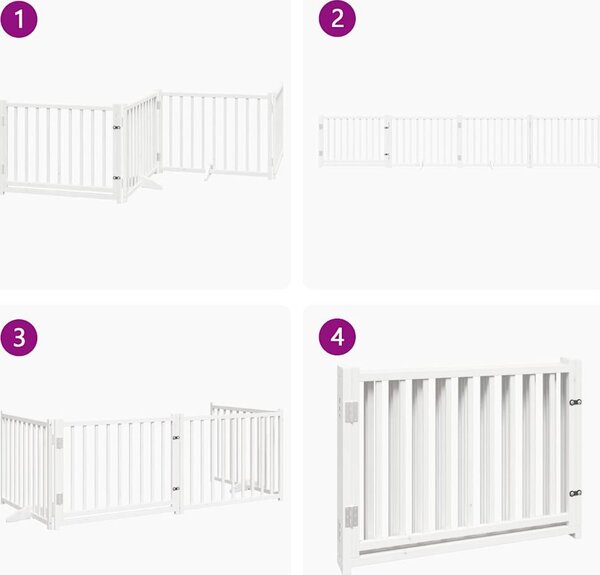 VidaXL Zábrana pro psy s dvířky skládací 4 panely 320 cm jedle [352281] Barva: Černá