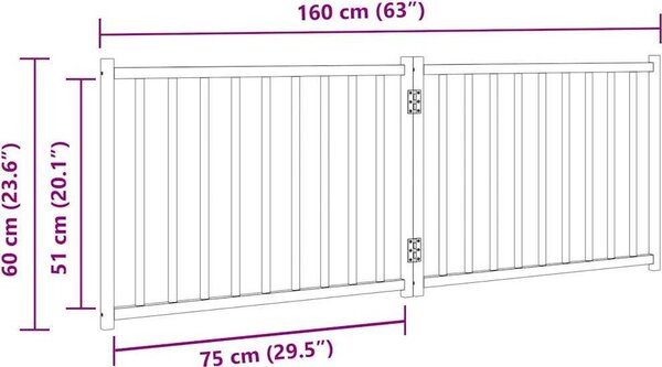 VidaXL Zábrana pro psy skládací 2 panely 160 cm masivní jedle [352272] Barva: Přírodní