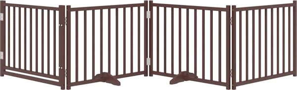 VidaXL Zábrana pro psy s dvířky skládací 4 panely 320 cm jedle [352281] Barva: Černá