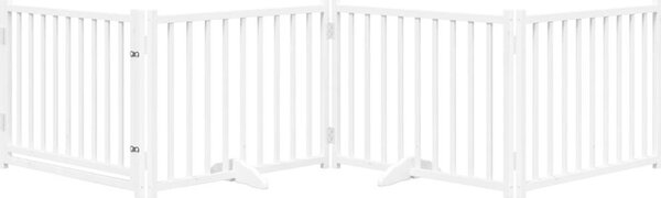 VidaXL Zábrana pro psy s dvířky skládací 4 panely 320 cm jedle [352281] Barva: Černá