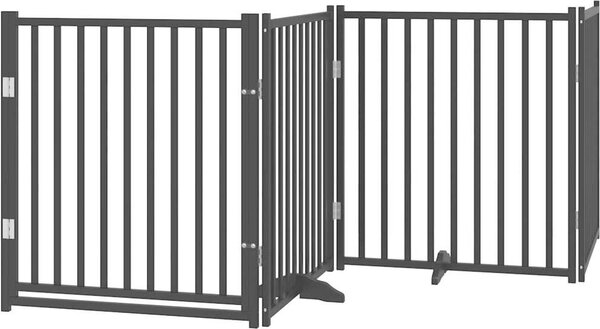 VidaXL Zábrana pro psy s dvířky skládací 4 panely 320 cm [352291] Barva: Černá