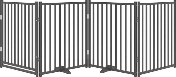 VidaXL Zábrana pro psy s dvířky skládací 4 panely 320 cm [352291] Barva: Černá
