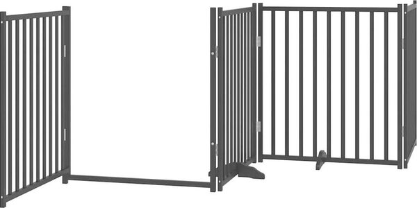 VidaXL Zábrana pro psy s dvířky skládací 4 panely 320 cm [352291] Barva: Černá