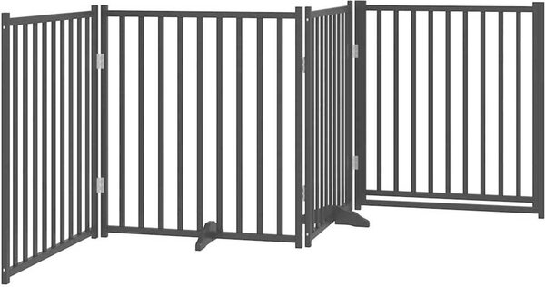 VidaXL Zábrana pro psy s dvířky skládací 4 panely 320 cm [352291] Barva: Černá
