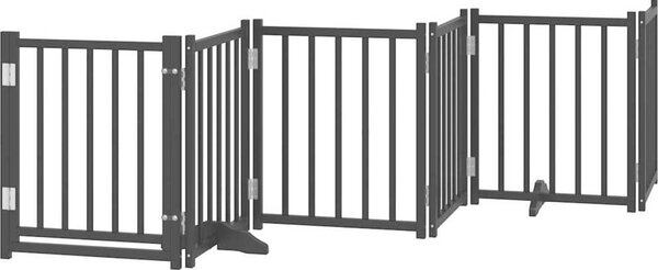 VidaXL Zábrana pro psy s dvířky skládací 6 panelů 300 cm jedle [352285] Barva: hnědý dub