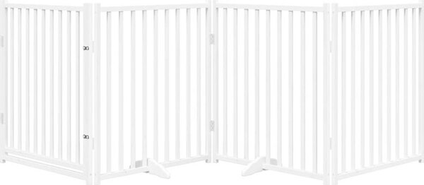 VidaXL Zábrana pro psy s dvířky skládací 4 panely 320 cm [352291] Barva: Černá