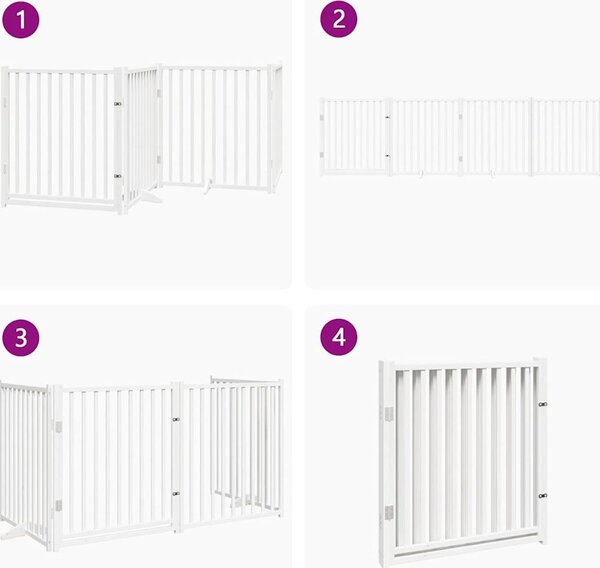 VidaXL Zábrana pro psy s dvířky skládací 4 panely 320 cm [352291] Barva: Černá