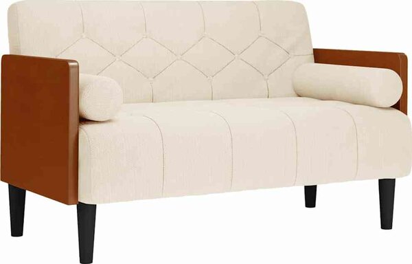 VidaXL Pohovka Loveseat s podhlavníkem, 110 cm, lněná [4100606]