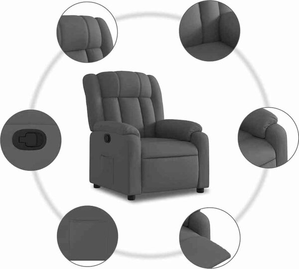 VidaXL Polohovací křeslo látky [3205773] Barva: Tmavě šedá