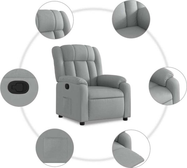VidaXL Polohovací křeslo látky [3205773] Barva: Tmavě šedá
