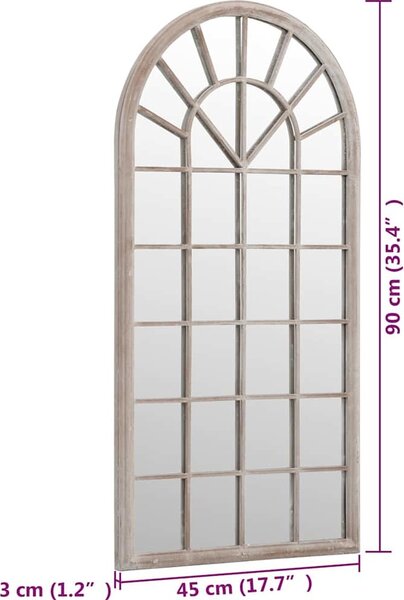 VidaXL Zahradní zrcadlo 90 x 45 cm železo do exteriéru [318348] Barva: Písková