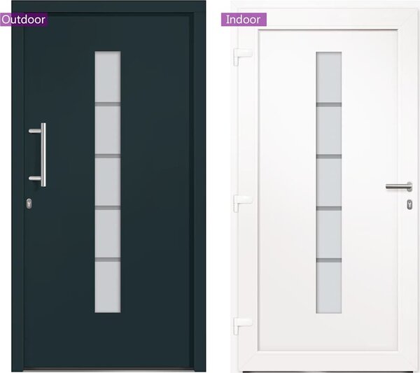 VidaXL Vchodové dveře hliník a PVC 110 x 210 cm [3056811] Barva: Bílá