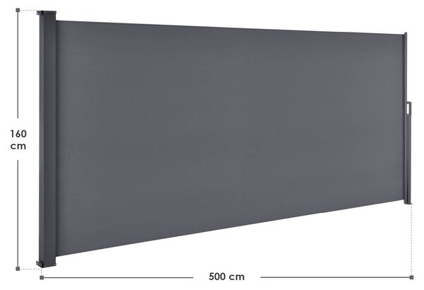 Juskys Boční markýza Dubaj 500 x 160cm - antracit