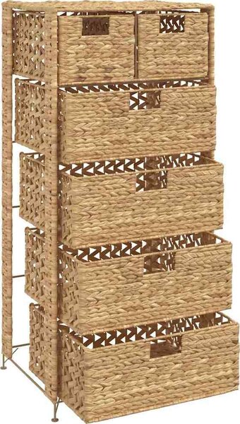 VidaXL Komoda se 6 košíky 47 x 37 x 100 cm vodní hyacint [245493]