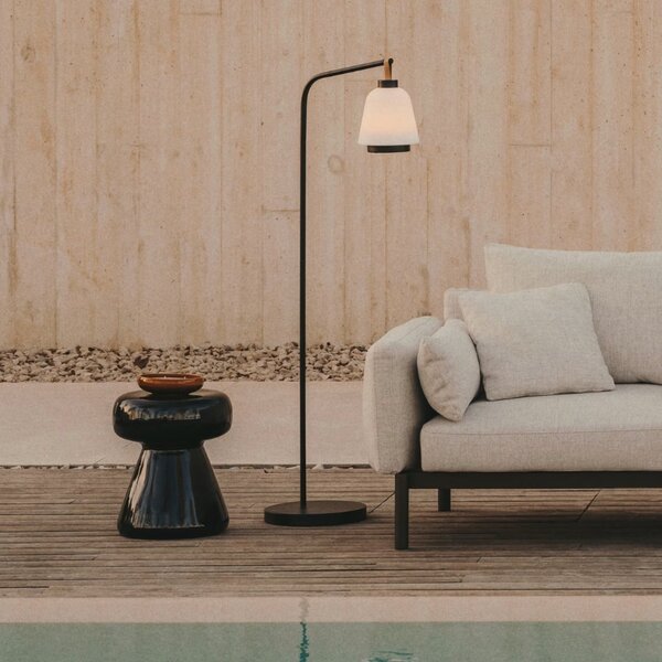 Černý cementový zahradní stolek Kave Home Manya 38 cm